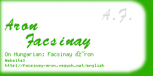 aron facsinay business card